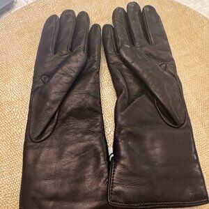 Bloomingdale's Fancy Leather & Faux Fur Gloves